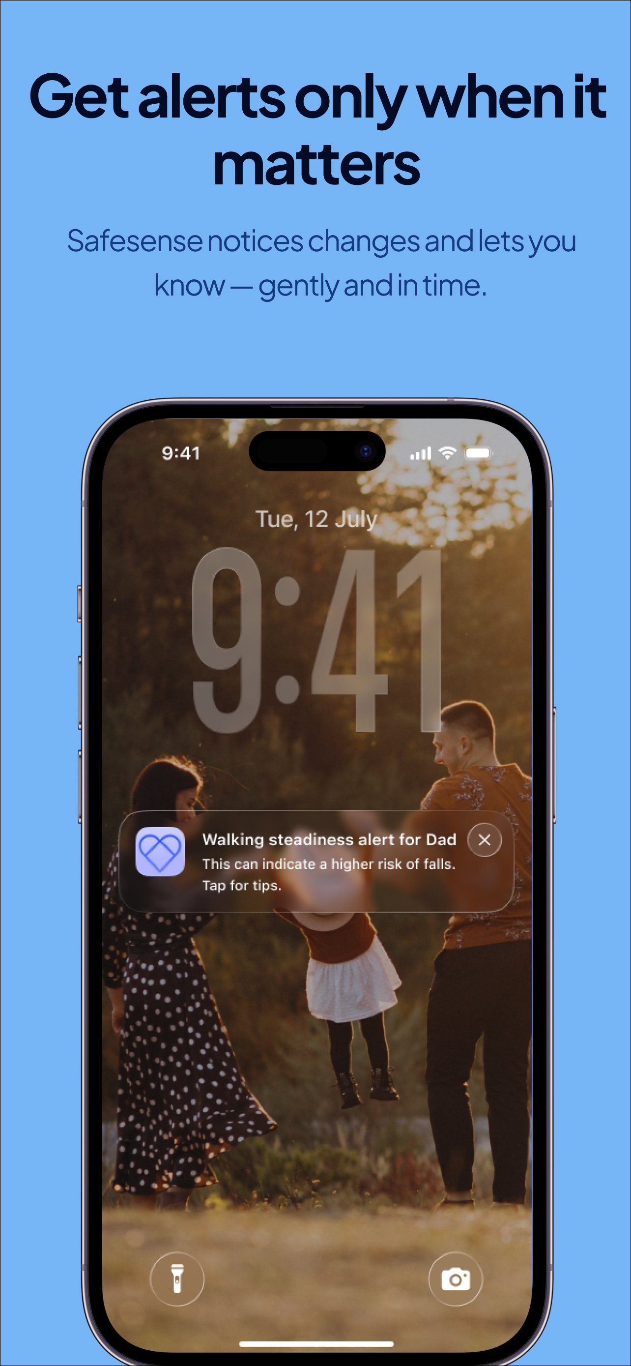 SafeSense alerts — smart notifications when it matters